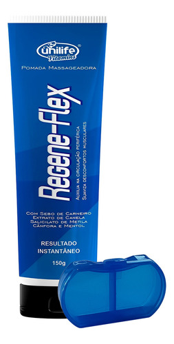 Pomada Massageadora Unilife Regene-flex 150g + Porta Cápsula Sabor Sem sabor