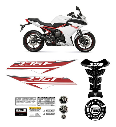 Kit Adesivo Yamaha Xj6f 2012 2013 Tankpad Resinado Xj6f1207