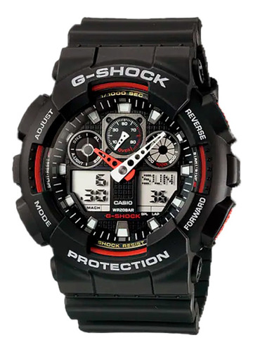 Relógio Casio Preto Masculino G-shock Anadigi Ga-100-1a4dr