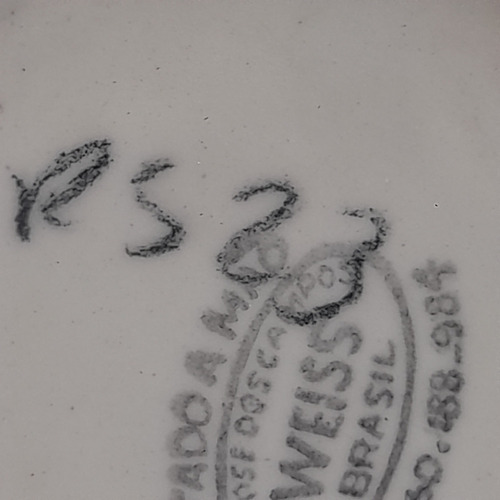 Imagem 8 de 9 de Vaso Antigo Faiança Weiss Pintado A Mão E Numerado. 23 Cm Al