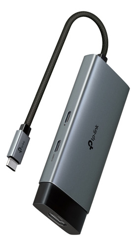 Adaptador Hub 5 Em 1 Usb-c Tp-link Uh5020c Usb Hdmi 4k Usb-c Cor Prateado