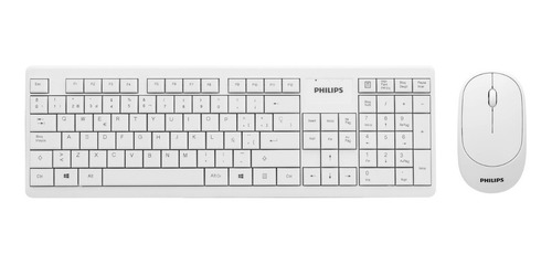 Imagen 3 de 9 de Combo Teclado + Mouse Inalambrico Philips Mod Spt6314 Blanco