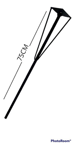 Pé Ferro Base Mesa Tubo Aço Quadrado 15x15 75cm Preto