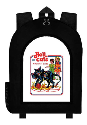 Mochila Negra Humor Vintage Niños Jugando  #br8