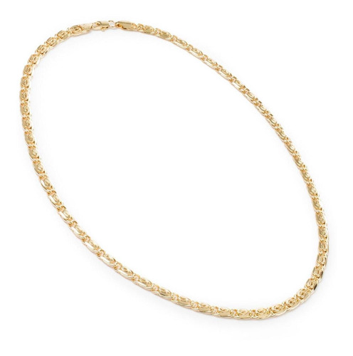 Cadena Collar Egipcia 6mm Unisex 65cm Chapa De Oro 18k