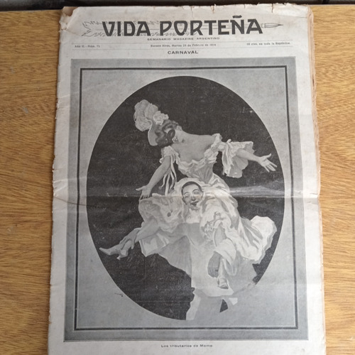 Revista Vida Porteña Febrero 1914 Carnaval Propagandas Det