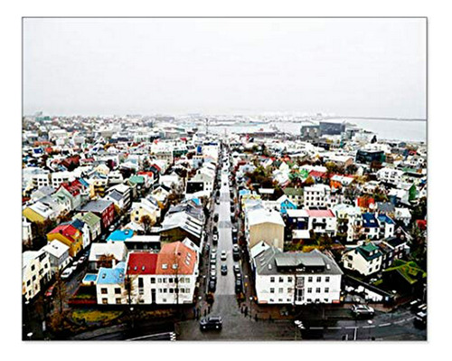 Iceland Wall Art Reykjavik Picture Colorful Houses Photo Tra