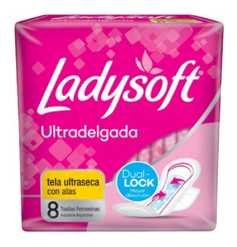 Toallas Higienicas Ladysoft Ultradelgada C/alas Pack X12 