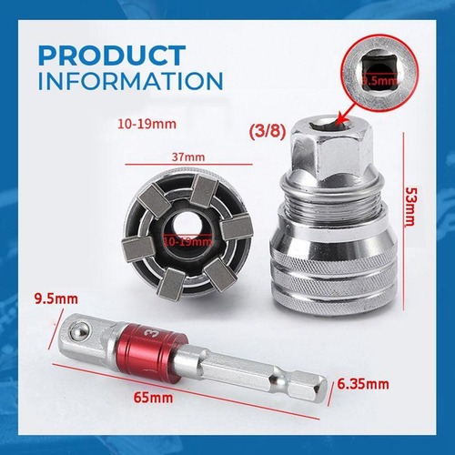 C Llave Mágica Universal De Enchufe, 2 Unidades, 3/8