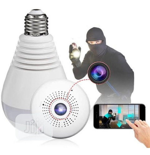 Imagen 1 de 4 de Lampara Led Espía Cámara Hd 360°sensor De Movimientos Alarma