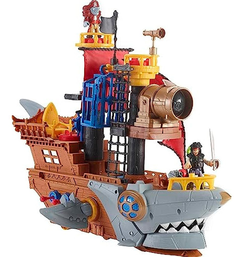 Imaginext Juguete Preescolar Tiburón Mordida Barco Pirata