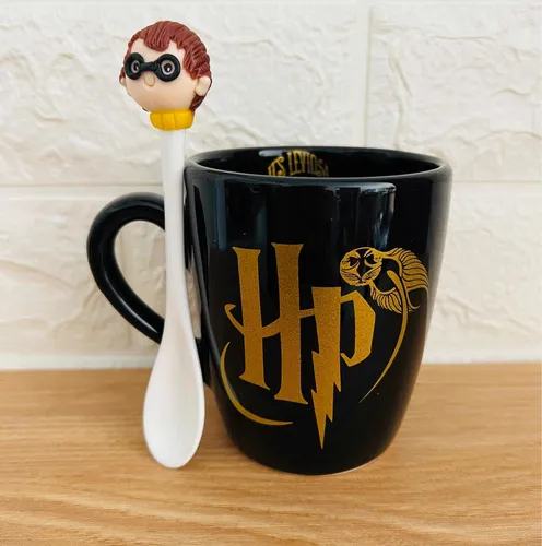 Taza Harry Potter C/cuchara Art Desayuno Cerámica 500ml Hp