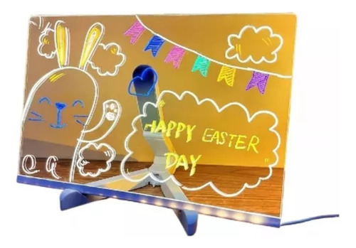 Gv Tablero De Notas Led De Color Pizarra Transparente