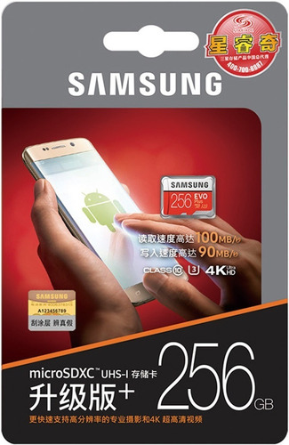 Cartão Samsung 256gb 100mb/s 4k 100% Original Lacrado S7,s8.