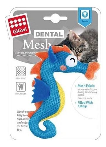 Juguete Gigwi Dental Mesh Caballito De Mar Azul 