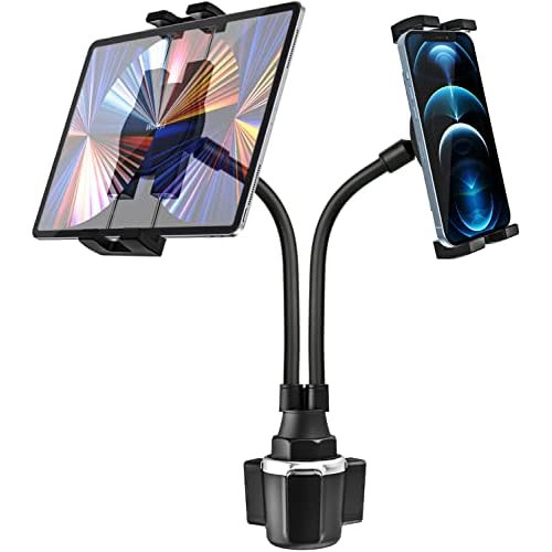 Soporte Tablet Portavasos Del Coche, Doble Sujeción Ip...