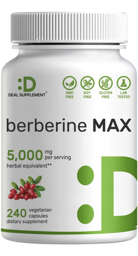 Premium Berberina Berberine Capsulas 5000mg Apoyo Inmune