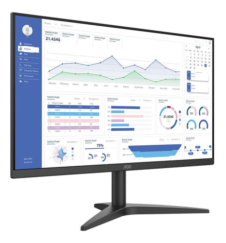 Imagem 2 de 7 de Monitor Aoc B1 Series 24b1xhm Led 23.8 Preto 90v/240v