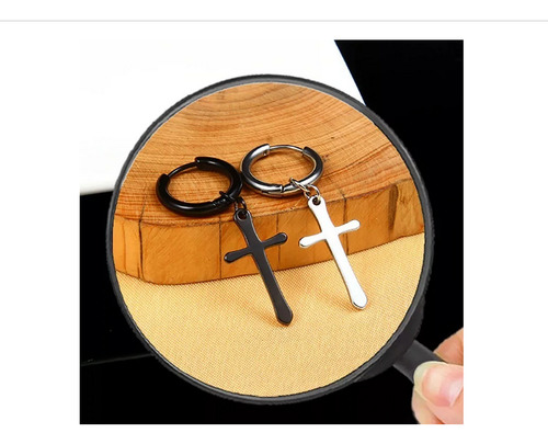 2packs Arete Hombre Mujer Cruz Piercing Colgante Pendiente
