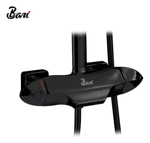Set De Ducha Foglia Matte Black Marca Bari