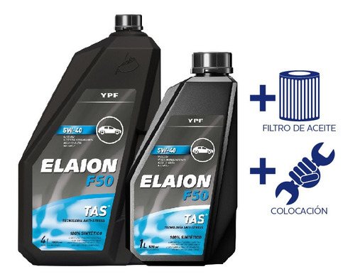 Cambio Aceite Ypf Elaion F50 5w40 5l +fil Ac Ecosport 1.6,