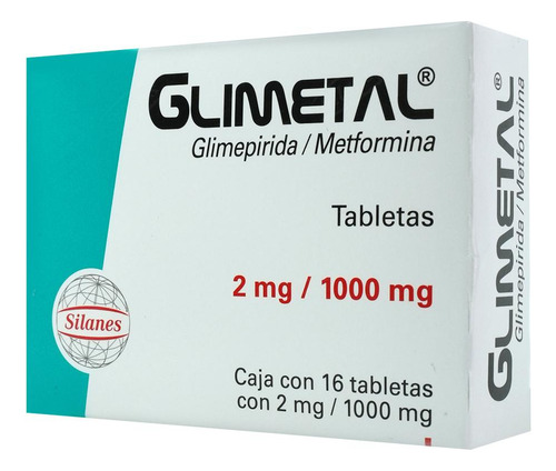 Glimetal Tableta 2 Mg/1000 Mg, 16 Tabletas