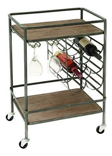 Deco 79 48673 Metal Madera Winerack Barra De Carro, 20  