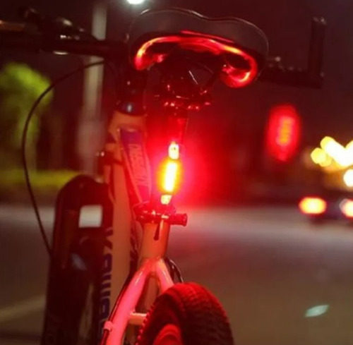 Luz Led Trasera Delantera Recargable Para Bicicleta Usb Rojo Rojo