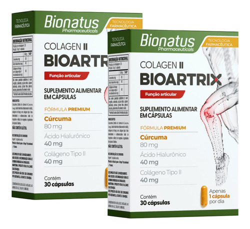 Colagen Ii Bioartrix Com 2 Caixas De 30 Cápsulas Cada