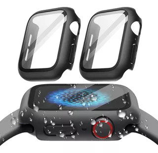 2pcs Funda Vidrio Templado Impermeable Para Apple Watch