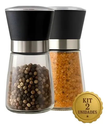 Kit 2 Moedores De Sal Grosso E Pimenta Do Reino Em Aço Inox Boa Dica®