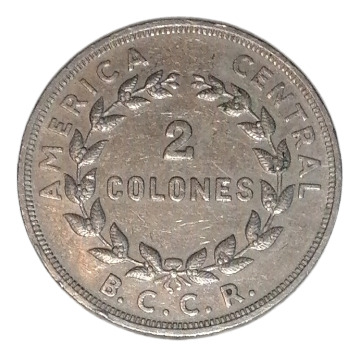 2 Colones , Republica De Costa Rica 1972