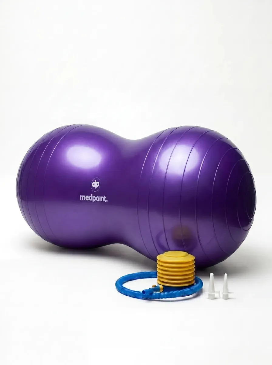 Bola Feijão Peanut Ball Yoga Pilates Fisioterapia C/ Bomba Cor Violeta