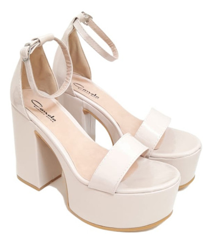 Sandalias Sasha Charol Beige