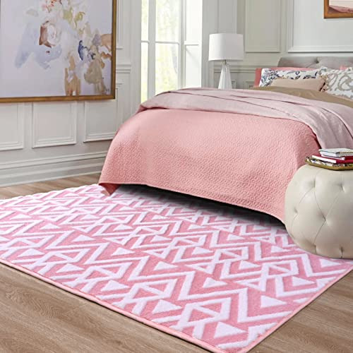 Alfombra Ultra Suave De Espuma Viscoelástica Rosa 90x150 Cm
