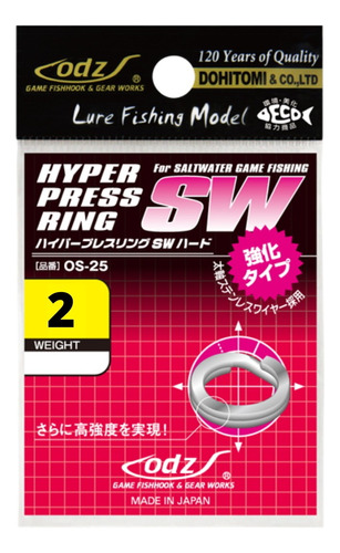 Argola Odz Hyper Press Ring Sw Os-25 Nº 2 Cor Prateado