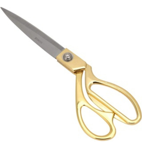 1 Tesoura Alfaiate Profissional Tecido Aço Inox Grande Cor Dourado