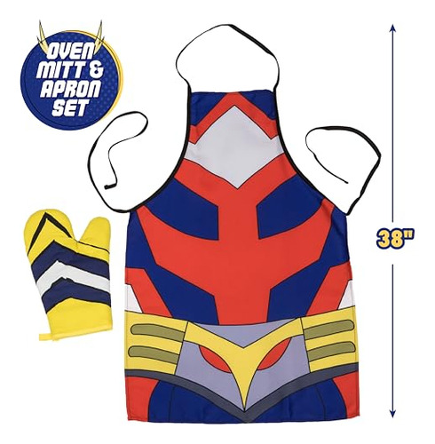 Juego De Delantales Y Guantes De Cocina All Might De My Hero