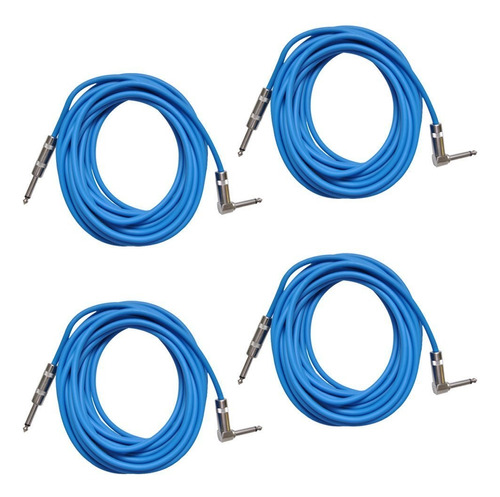 Sísmica Audio Sagc20r-blue-4pack Blue 20-feet Ángulo Rect