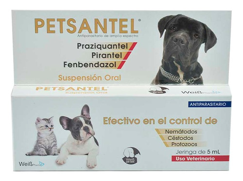 Petsantel Desparasitante Perro/gatos X 5ml