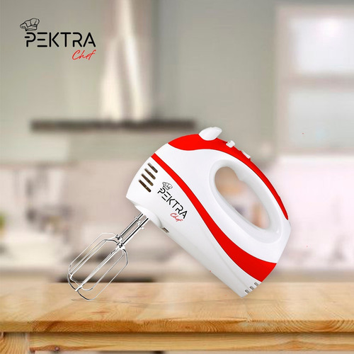 Imagen 8 de 10 de Batidora De Mano Pektra Blanca Y Rojo 220v 300w + Accesorios