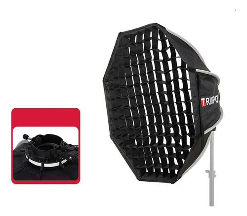 Softbox Triopo Kx65cm Speedlite Octabox Flash V1 Com Grid