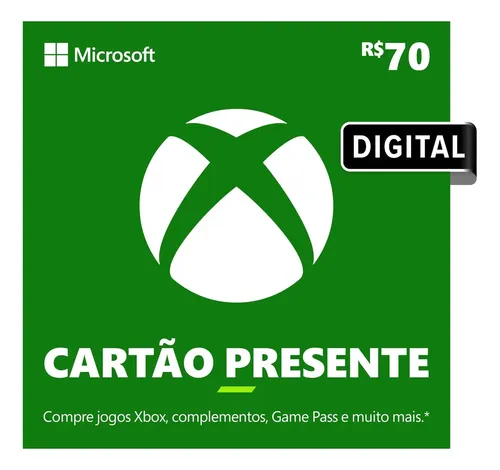 Xbox Cartão Presente R$ 70 Gift card (Digital)