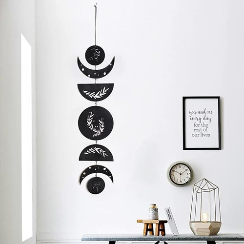 Zorosy Decoración De Pared De Ciclo Lunar Arte Decorativo Color Negro