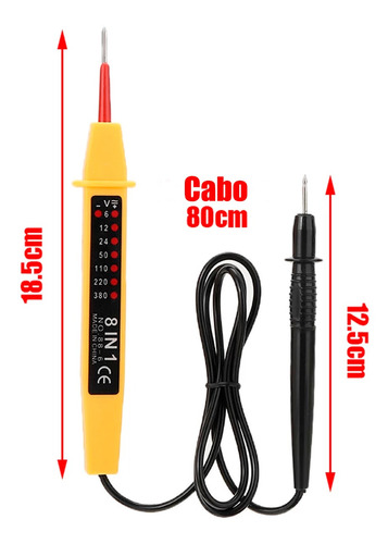 Caneta Teste Voltímetro Mede Tensão Energia 6v A 380v Ac/dc