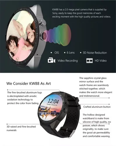 Smartwatch kw88 caracteristicas hotsell