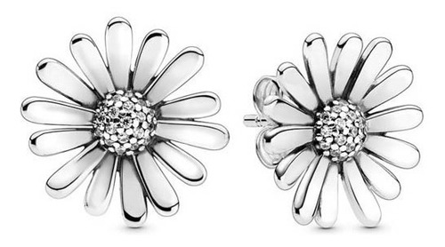 Aretes Pandora Margarita Flor Girasol Plata S925 Original