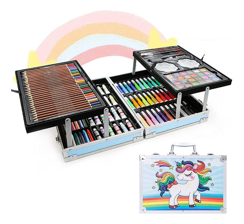 Set De Arte Para Niños Marcadores Crayolas Acuarelas Colores