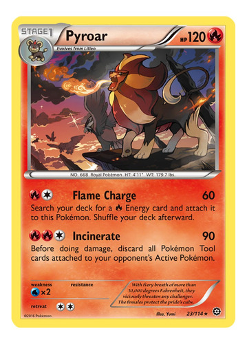 Cartas Pokemon Pyroar 23/114 Reverse Steam Siege Sts (Usado)