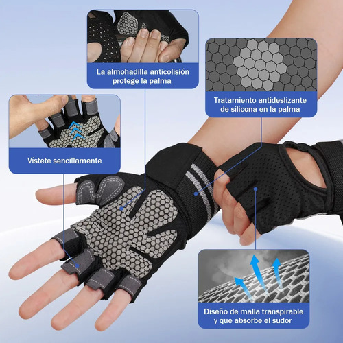 Guantes Para Gym Pesas Deportivos Muñequeras Mujer Y Hombre